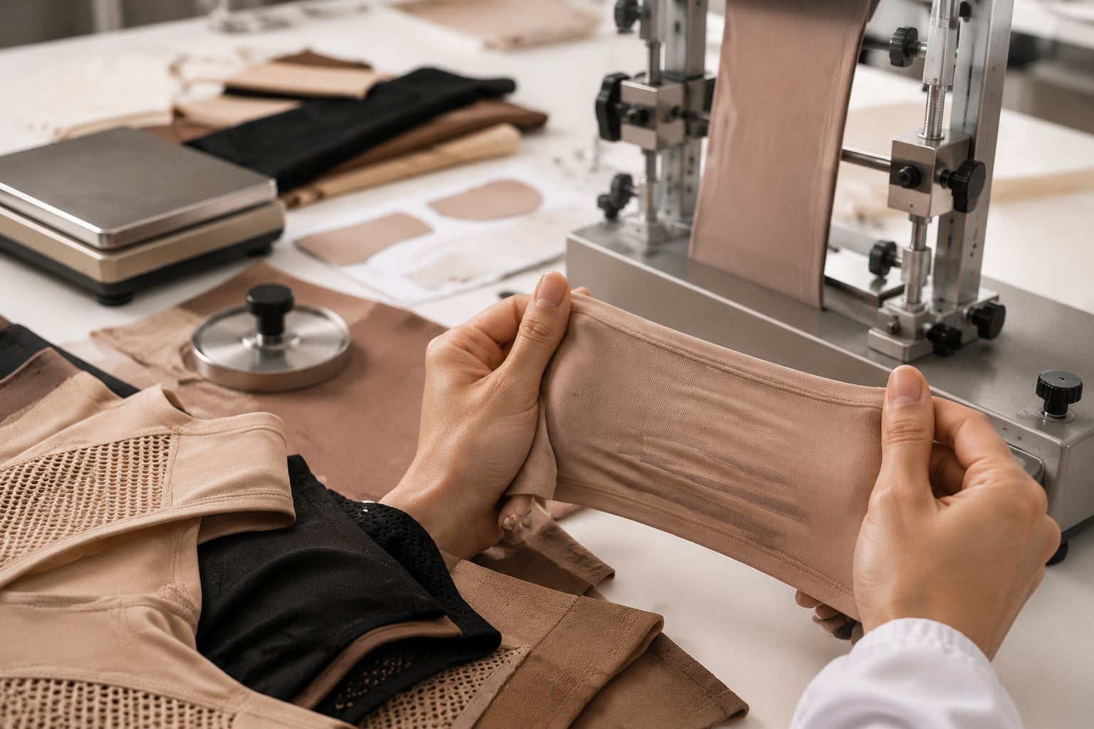 GSM, elasticidad y recuperación en telas de shapewear